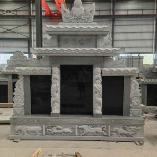 湖南 芝麻灰高档墓碑、土墓，一套也支持定做