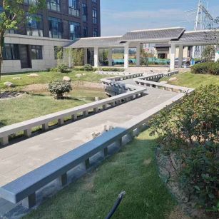 湖南 芝麻灰小区坐凳&栏杆安装效果