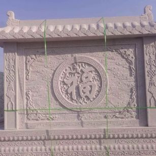 湖南 芝麻白花岗岩屏风，照壁，影壁