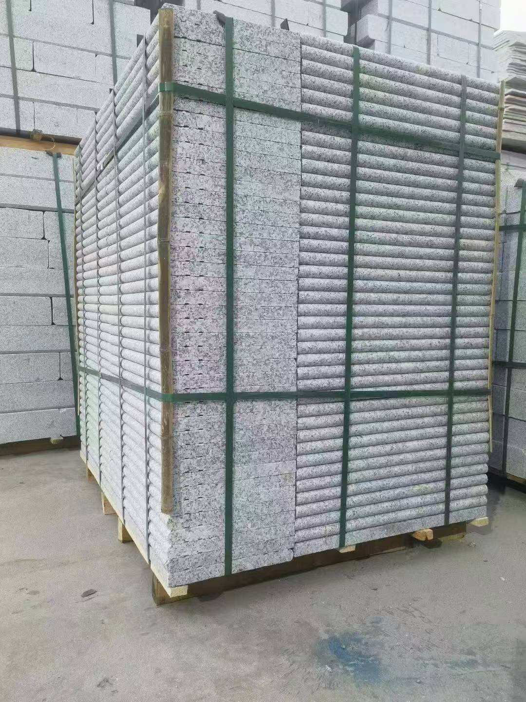 湖南 芙蓉白3公分厚磨圆边、拉槽，楼梯踏步