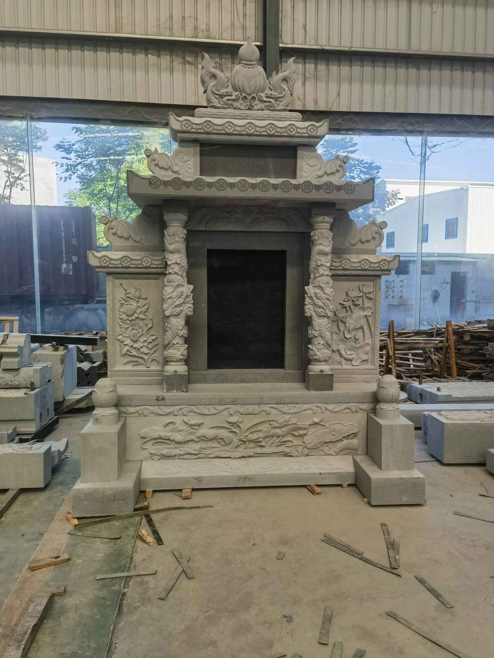 湖南 芝麻灰高档墓碑、土墓，一套也支持定做