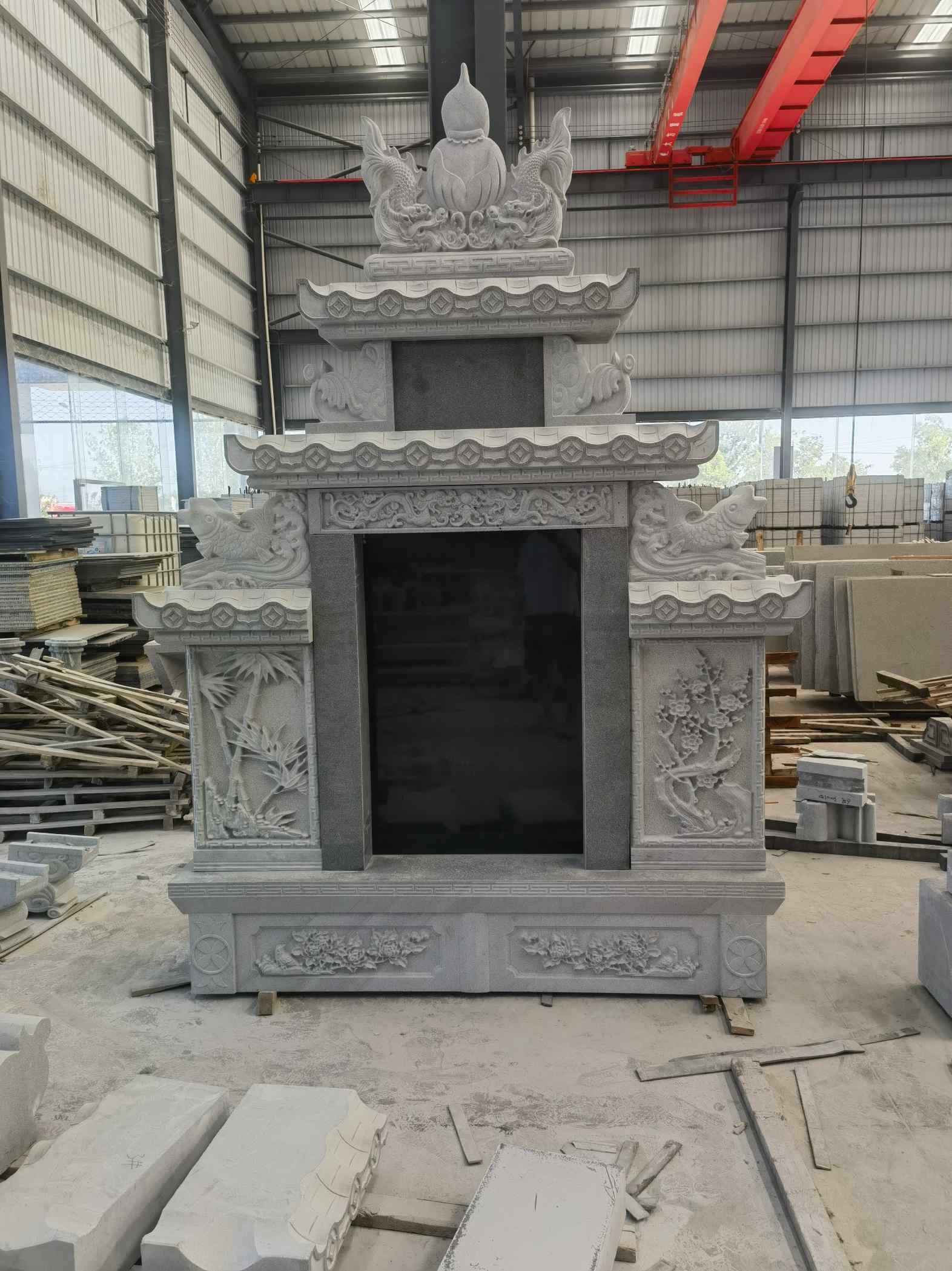 湖南 芝麻灰高档墓碑、土墓，一套也支持定做