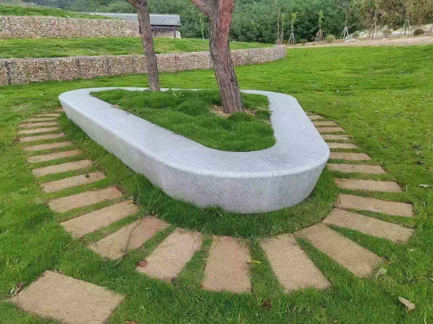 湖南 芝麻白光面整石坐凳